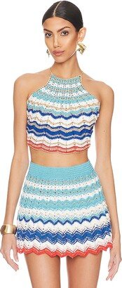 My Beachy Side Hand Crochet Chevron Pattern Crop Top