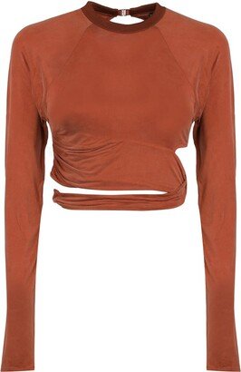 Knotted Cut-Out Cropped Top