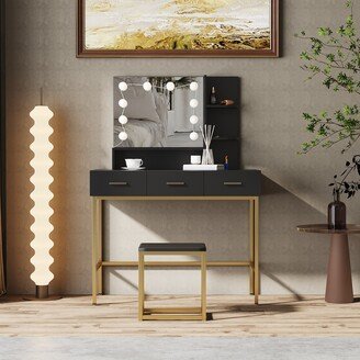 Modern Minimalist Vanity with Solid Metal Frame