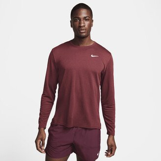 Men's Miler Dri-FIT UV Long-Sleeve Running Top in Red