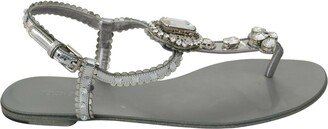 Silver Crystal Sandals Flip Flops Women's Shoes