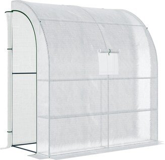 Outdoor Garden Greenhouse Nursery w/ Window, Zippered Doors, White