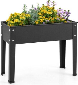 Slickblue Metal Raised Garden Bed with Legs and Drainage Hole for Vegetable Flower