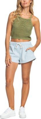 Juniors' Malibu Crush Cropped Halter-Neck Top