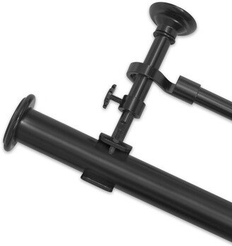 Black Optima End Cap Double Curtain Rod Set