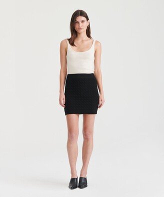 Cashmere Cable Knit Mini Skirt