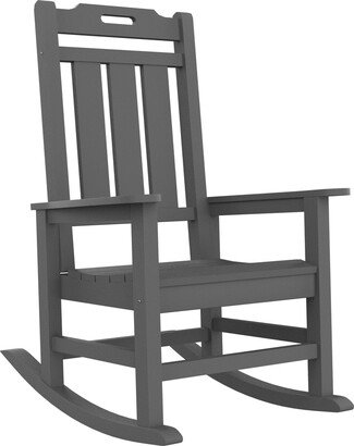 unbrand Presidential Rocking Chair HDPE Rocking Chair Fade-Resistant Porch Rocker Chair, All Weather Waterproof for Gray