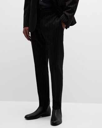 Men's Pinstripe Wool Dress Pants