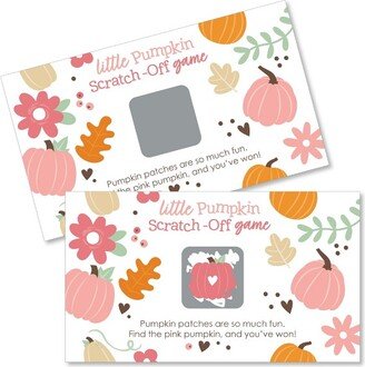 Big Dot of Happiness Girl Little Pumpkin - Fall Birthday Party or Baby Shower Game Scratch Off Cards - 22 Count