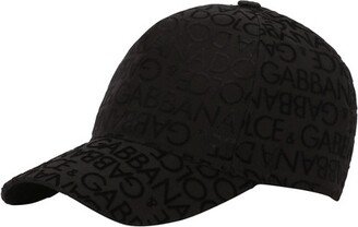 Baseball Cap With Flocked Logo