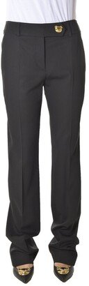 Teddy Button Straight-Leg Pants