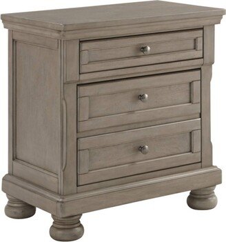 Lettner Two Drawer Nightstand Light Gray