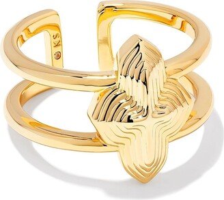 Abbie Metal Double Band Ring Gold 9