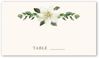 Wedding Place Cards: Magnolia Marriage Wedding Place Card, Beige, Placecard, Matte, Signature Smooth Cardstock