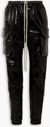 Coated cotton-blend cargo pants