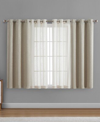 Hudson Blackout and Puff Paint 4-Piece Curtain Panel Set, 76 x 63