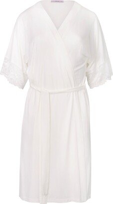 Oh!Zuza Night&Day Elegant Robe - Viscose And Lace - Ivory