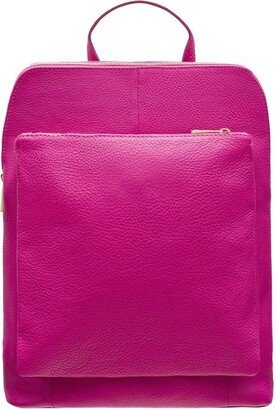 Sostter Fuchsia Soft Pebbled Leather Pocket Backpack | Brxil