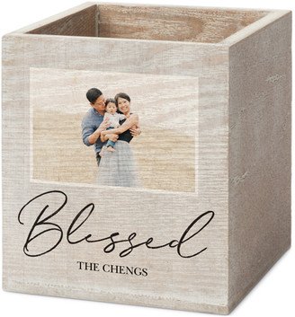 Pen And Pencil Holders: Blessed Script Pen And Pencil Holder, Pen And Pencil Holder, Gray