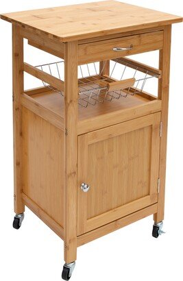 Lohas Bamboo Rolling Kitchen Cart - 18.50 x 14.50 x 30.00