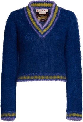 V-neck mohair-blend jumper-AB