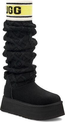 Sweater Letter Tall Boot