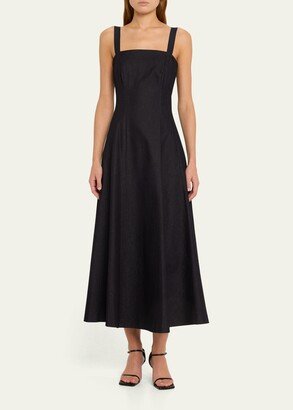 Giovanna Dark Rinse Denim Midi Dress