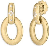 18K Yellow Gold Duchessa Diamond Doorknocker Drop Earrings