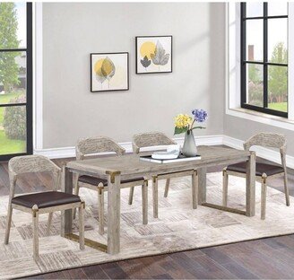 5pc Rectangular Montana Extendable Dining Set with 4 Side Chairs