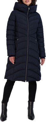 Faux Fur Trim Hooded Puffer Jacket-AB