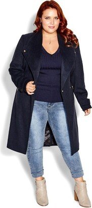 Women's Plus Size Coat Isabella - French Navy - 16W