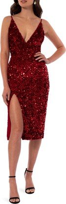 HELSI Corey Sequin & Velvet Body-Con Cocktail Dress