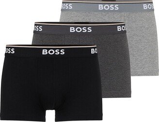 Three-pack of stretch-cotton trunks with logo waistbands-AC