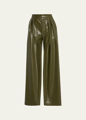 Pompey Pleated Vegan Leather Pants