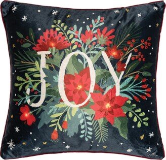 Joy Bloom Light-Up LED 18 x 18 Throw Pillow