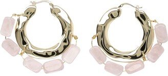 Embellished Bar-Pin Fastened Hoop Earrings-AA