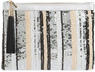 Sequin Stripe Clutch