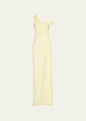 Off-Shoulder Pleated Gown