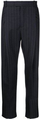 Pinstripe Pleat-Detail Tailored Trousers
