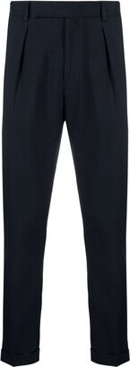 Straight-Leg Tailored Wool Trousers-AA