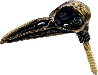 Crow Skull Wall Hook Made in Nyc Bronze Plated Blue Bayer Design