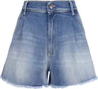 Callie Logo Patch Denim Shorts