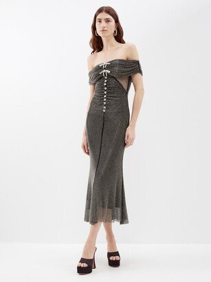 Crystal-embellished Mesh Midi Dress