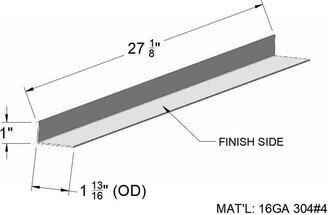 Custom 16Ga Inside Corner Gap Filler 1 13/16(Od X 1 27 1/8