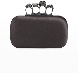 Skull Four-Ring Satin Clutch Bag