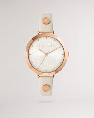 Magnolia Leather Strap Watch in Ecru