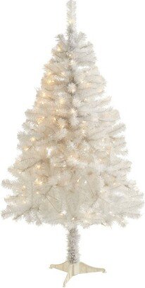 5ft Pre-Lit LED White Artificial Christmas Tree Clear Lights