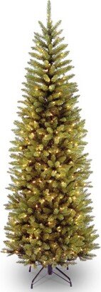 National Tree Company 6 ft Artificial Pre-Lit Slim Christmas Tree, Green, Kingswood Fir, White Lights, Includes Stand