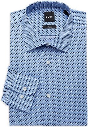 Hank Polka Dot Slim Fit Stretch Dress Shirt