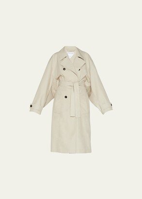 Double-Breasted Belted Trench Coat-AS